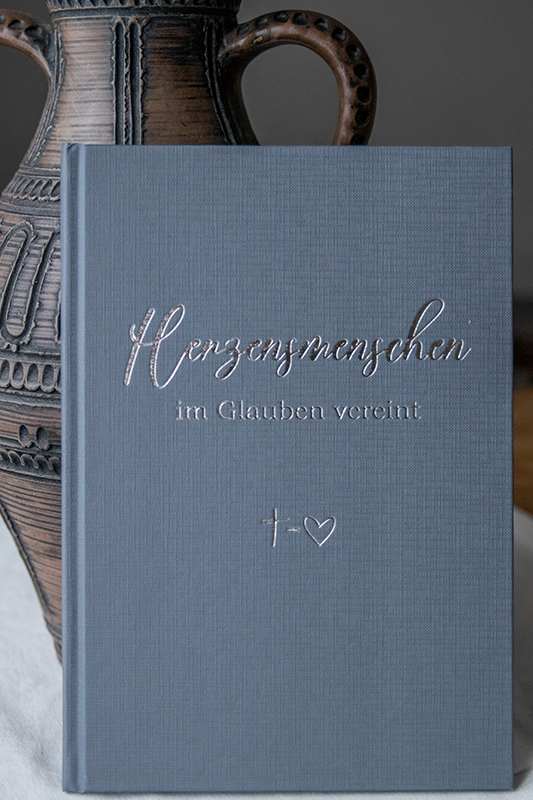 Herzensmenschen im Glauben vereint - Hardcover Blaugrau mit Silberveredelung